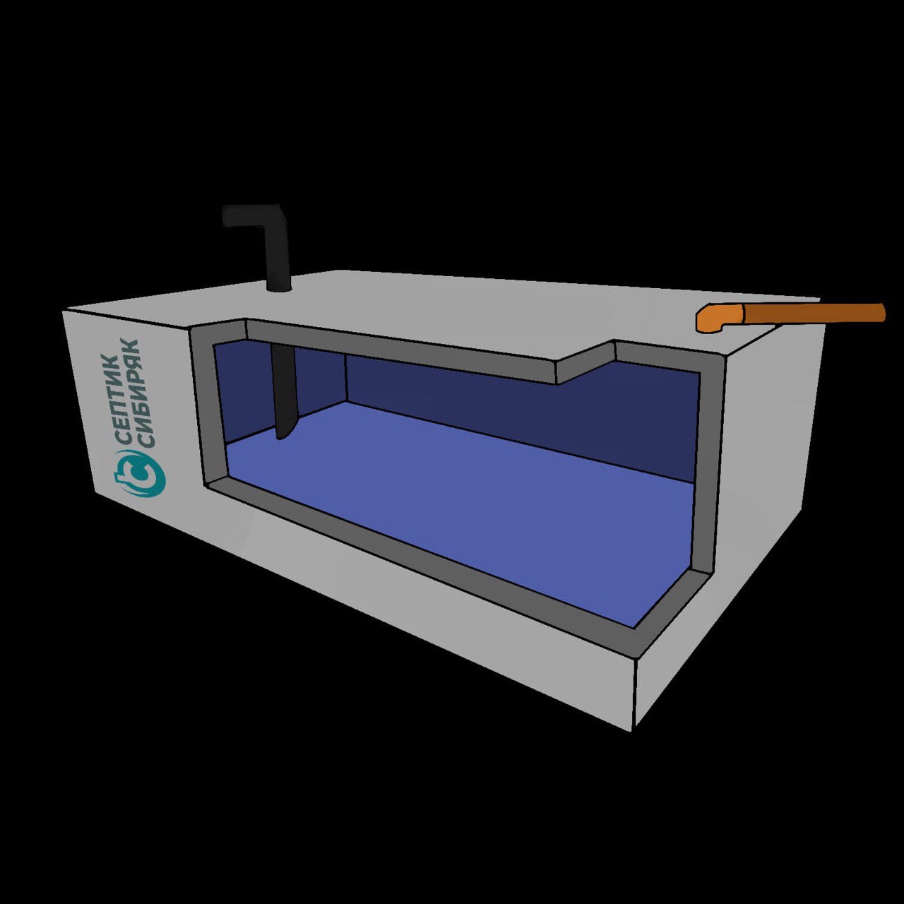 Емкость ЖБ  Септик Сибиряк 10 куб